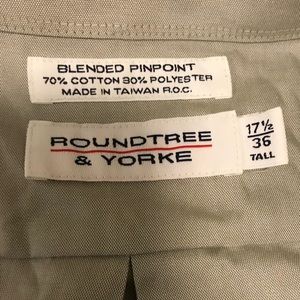 Roundtree & Yorke button down mens shirt 17.5/36